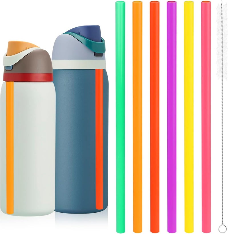 YOUCOX Straw Replacement for Owala Water Bottle 24 oz 32 oz, Reusable Plastic Straws with 1 Cleaner Brush, BPA-free, Dishwasher Safe, Straw Accessories Compatible with Owala Water Bottle - Image 1